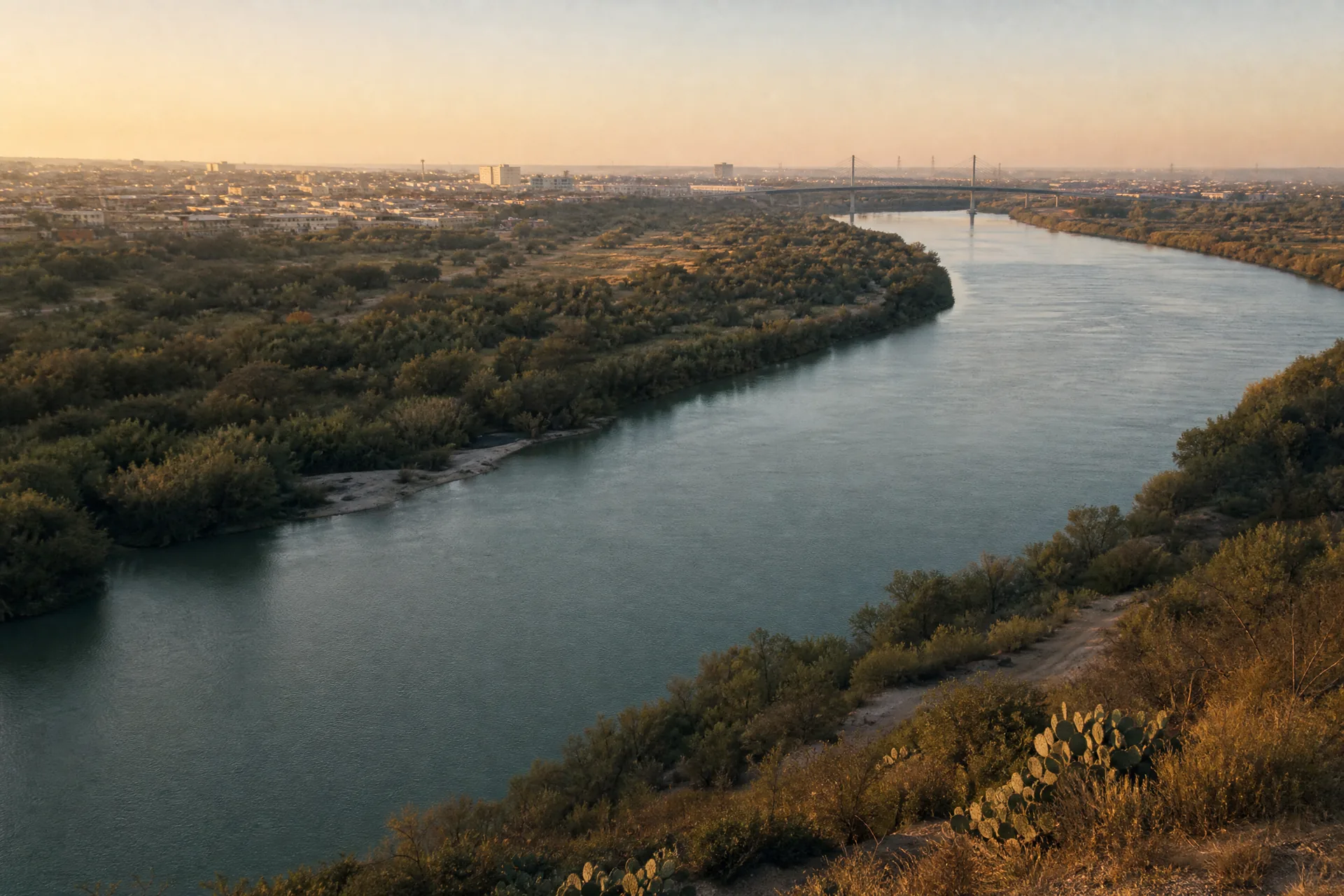 Editorial landscape of the Rio Grande near Laredo